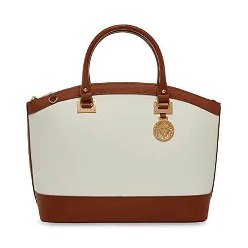 Anne Klein New Recruits Dome Satchel | Wide Strap, Detachable Card Case, Polyurethane | One Size thumbnail 1