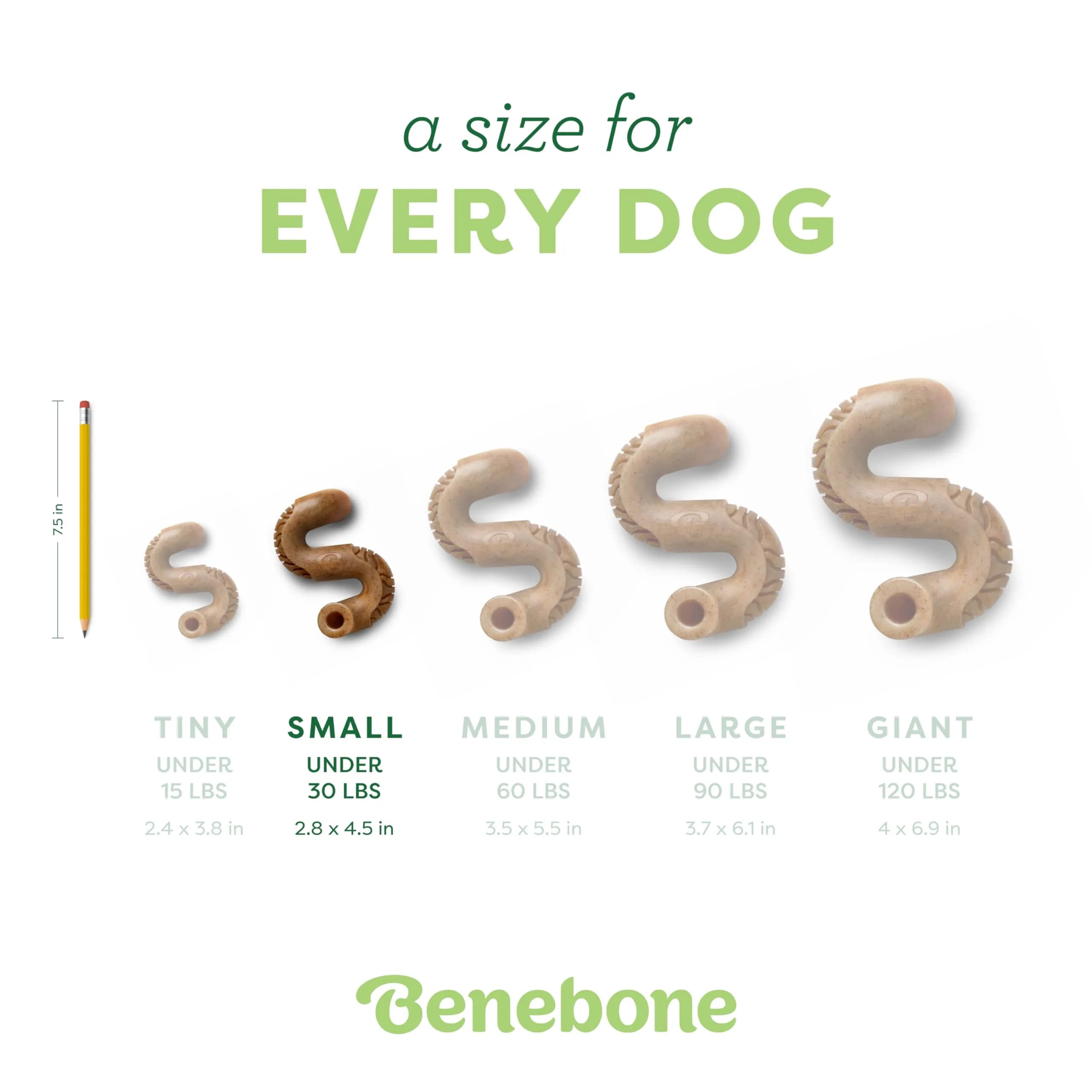Benebone Brown Tripe Bone Dog Chew Toy - Small Size for Aggressive Chewers - view 4