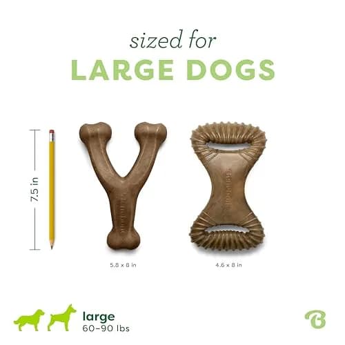 Benebone 2-Pack Wishbone/Dental Durable Dog Chew Toys, Real Bacon, Large (1.3 lb / 0.6 kg) thumbnail 4