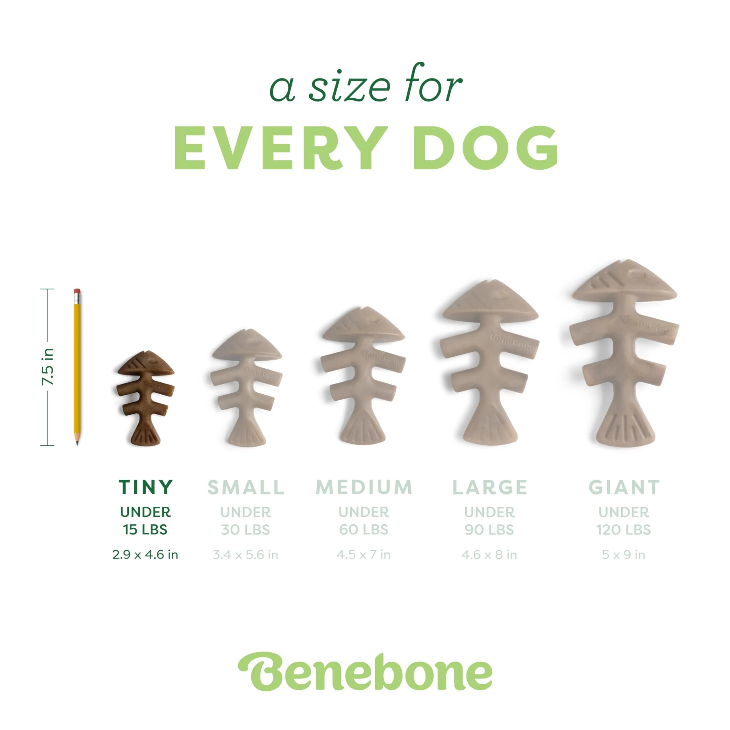 Benebone Brown Fishbone Dental Dog Chew Toy, Tiny 2-Pack for Aggressive Chewers - view 4