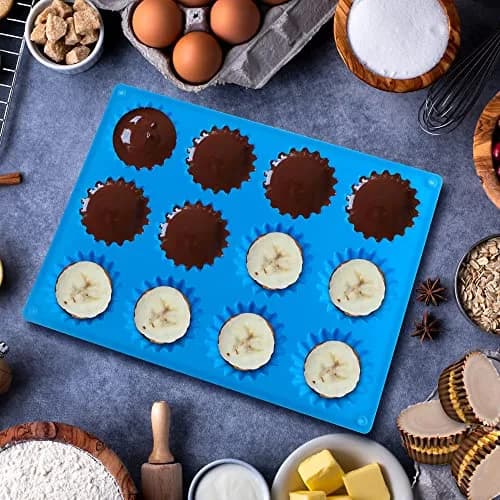 Sidosir Peanut Butter Cup Mold 3pcs | Silicone Mini Tart Pan for Fat Bombs & Brownies thumbnail 4
