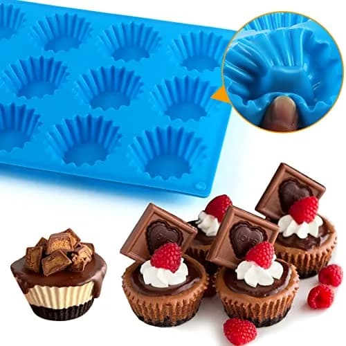 Sidosir Peanut Butter Cup Mold 3pcs | Silicone Mini Tart Pan for Fat Bombs & Brownies thumbnail 3