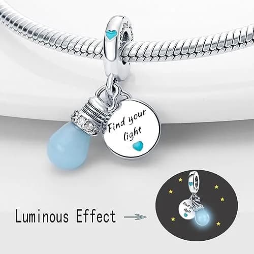 HappyStar 925 Sterling Silver Charms for Bracelets & Necklaces | Bead Pendants with Zirconia (4.6mm & 5mm holes) | Gift for Couples & Sisters thumbnail 2