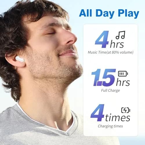 ASKUBSKU True Wireless Bluetooth 5.4 Earbuds | 13mm Dynamic Drivers, Noise Isolating, Semi-In-Ear Design thumbnail 5