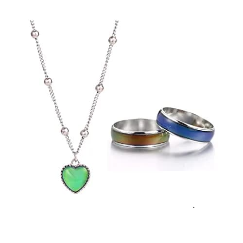 Yocoyee Color Changing Ring & Necklace Set | Mood Emotion Temperature Copper (70-120 chars) thumbnail 1
