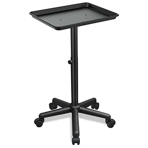 Findabetter Salon Rolling Tray Adjustable Height with Wheels, 18"x13"x42" | Aluminum Construction thumbnail 1