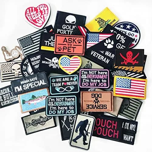 TXSN 12PCS Random Tactical Morale Patches Set 5cm x 7.5cm (2" x 3") | Full Embroidery Loop & Hook Fasten for Bags & Vests thumbnail 2