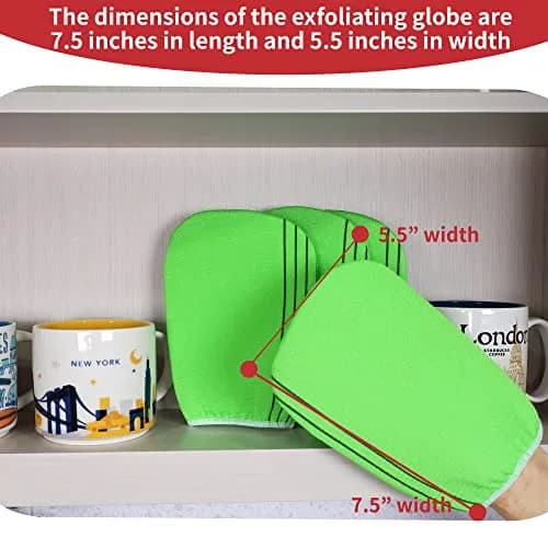 etreetowel Korean Exfoliating Bath Mitts (4 Pcs) | Premium Viscose Rayon Body Scrub Gloves thumbnail 5
