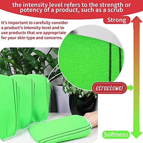 etreetowel Korean Exfoliating Bath Mitts (4 Pcs) | Premium Viscose Rayon Body Scrub Gloves thumbnail 2