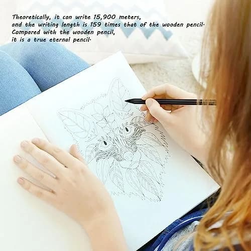 AUAUY Metal Infinity Pencil 2-Pack | Smooth Writing, Replaceable Nib, Eco-Friendly Design thumbnail 4