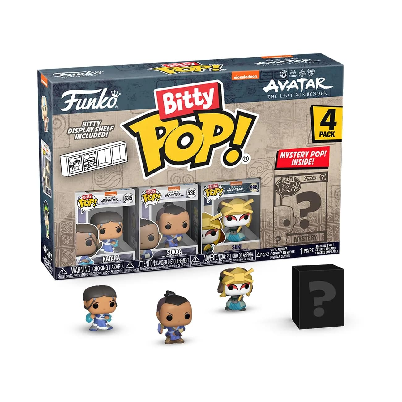 Funko Bitty POP! Avatar: TLA Katara, Sokka, Suki + Mystery 4-Pack | 2.3 cm (0.9 inch) Vinyl Figures - main product image