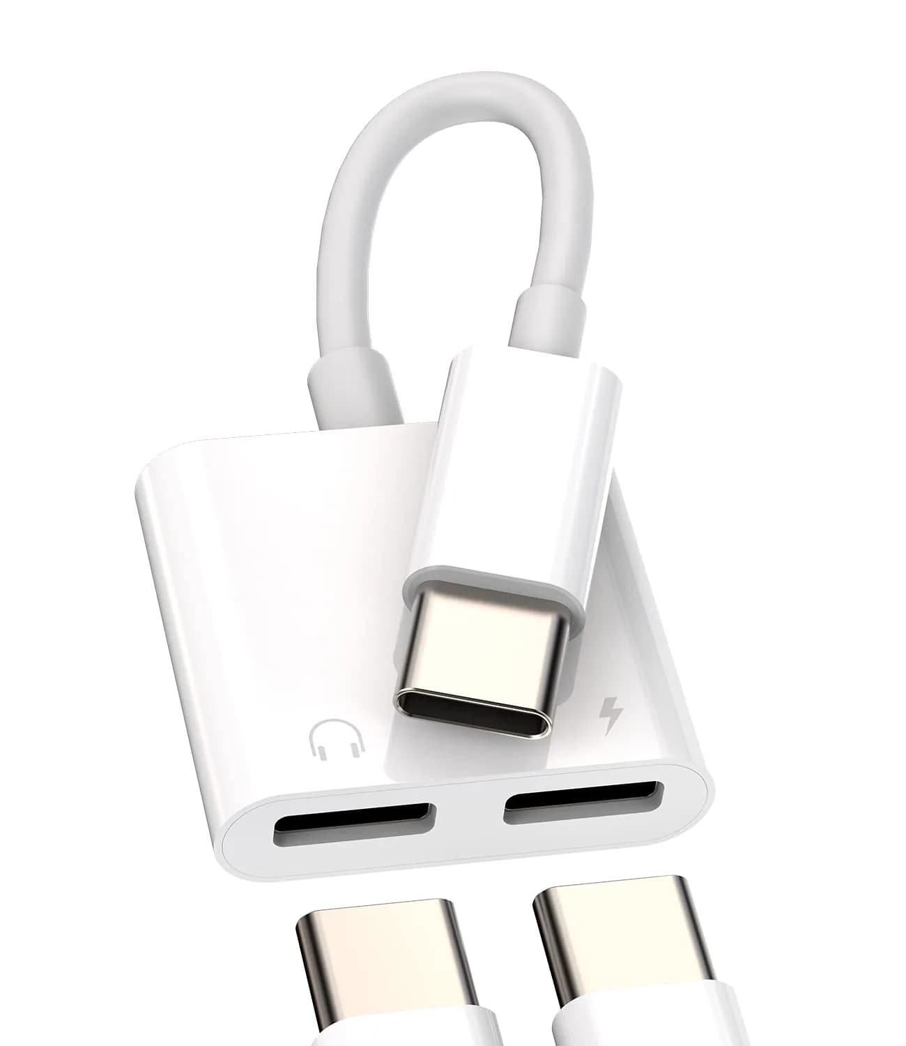 zoyuzan Dual USB-C Headphone Splitter with DAC & 60W Charging | 2-Port Audio Adapter — C+C