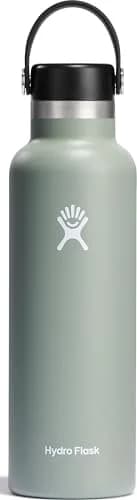 Hydro Flask Standard Mouth Water Bottle 621ml (21 Oz) | Insulated Stainless Steel, Agave Green thumbnail 1