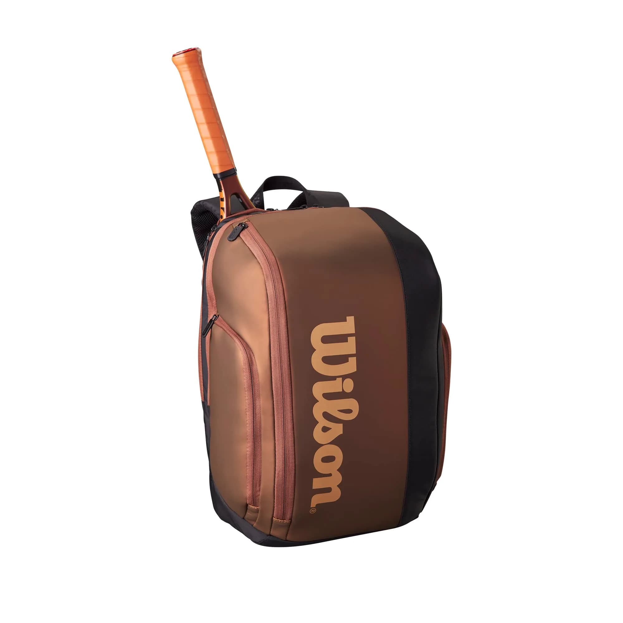 Wilson Pro Staff V14 Super Tour Tennis Backpack - Brown | Holds up to 2 Rackets, Laptop & Snacks — Brown