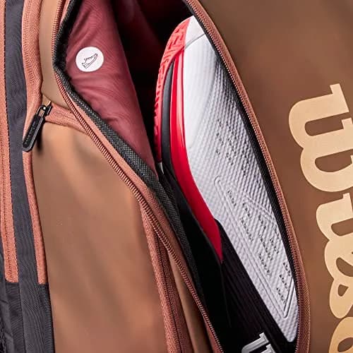 Wilson Pro Staff V14 Super Tour Tennis Backpack - Brown | Holds up to 2 Rackets, Laptop & Snacks thumbnail 8