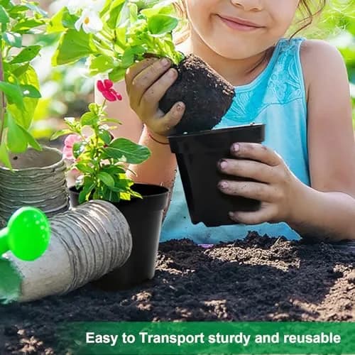 RooTrimmer 40 Pack 4 Inch Nursery Pots with Mesh Pad | Sturdy Plastic Flower Planters for Indoor & Outdoor Use thumbnail 6