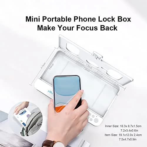 ySky Portable Phone Lock Box with Timer | 19.1cm (7.5in) White thumbnail 5
