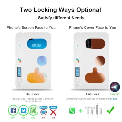 ySky Portable Phone Lock Box with Timer | 19.1cm (7.5in) White thumbnail 2