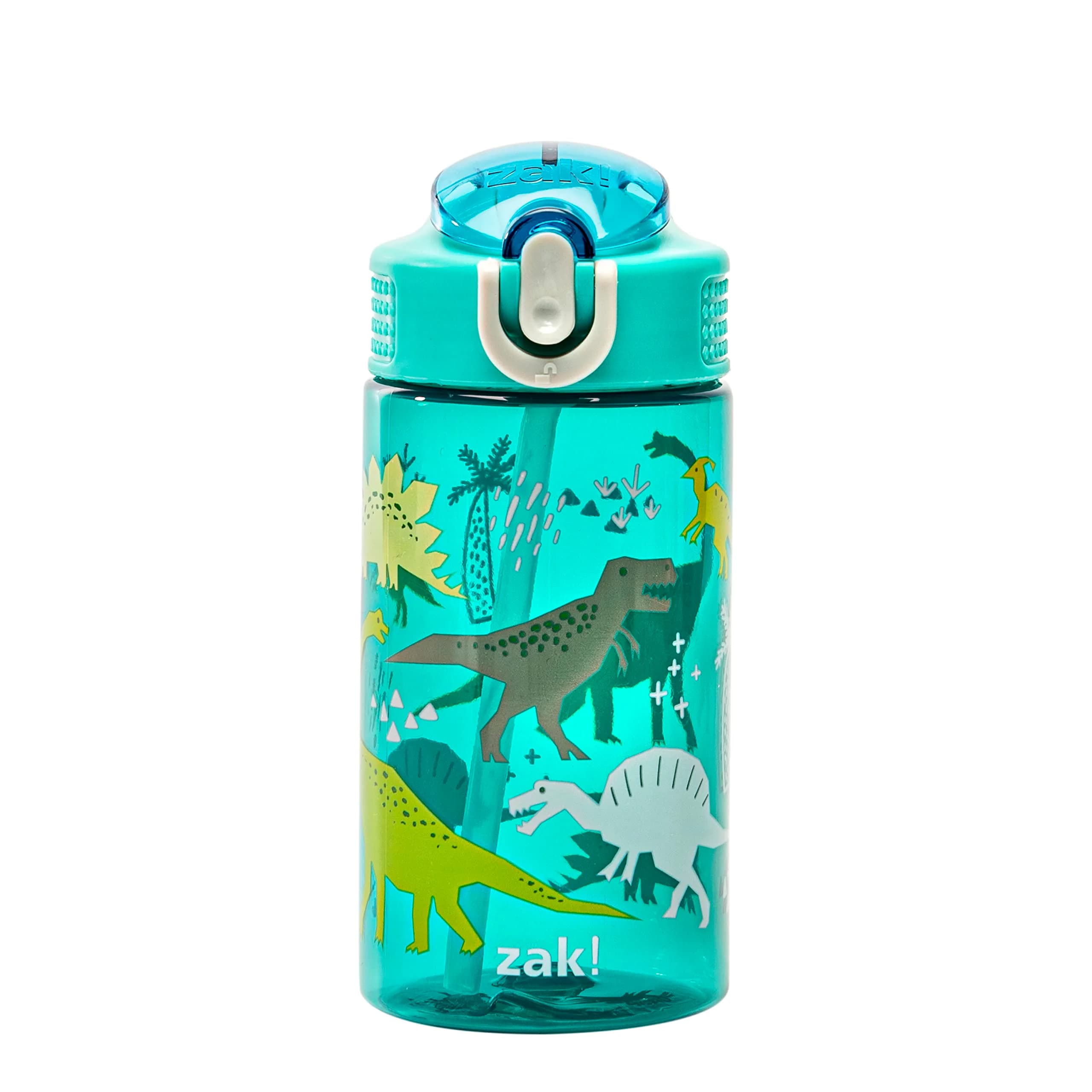 Zak Designs Dinosaur 16oz Leak-Proof Kids Water Bottle, Plastic | BPA-Free, Durable & Fun