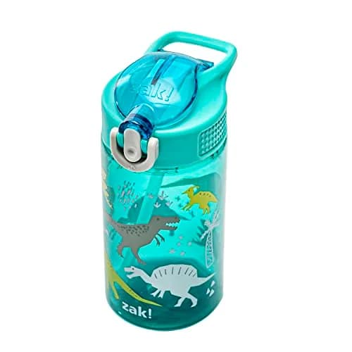 Zak Designs Dinosaur 16oz Leak-Proof Kids Water Bottle, Plastic | BPA-Free, Durable & Fun thumbnail 2
