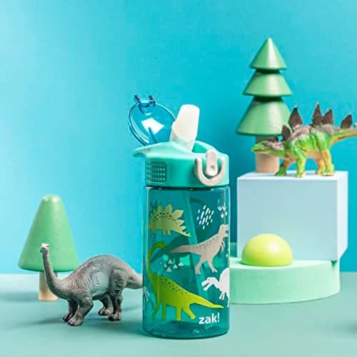 Zak Designs Dinosaur 16oz Leak-Proof Kids Water Bottle, Plastic | BPA-Free, Durable & Fun thumbnail 4