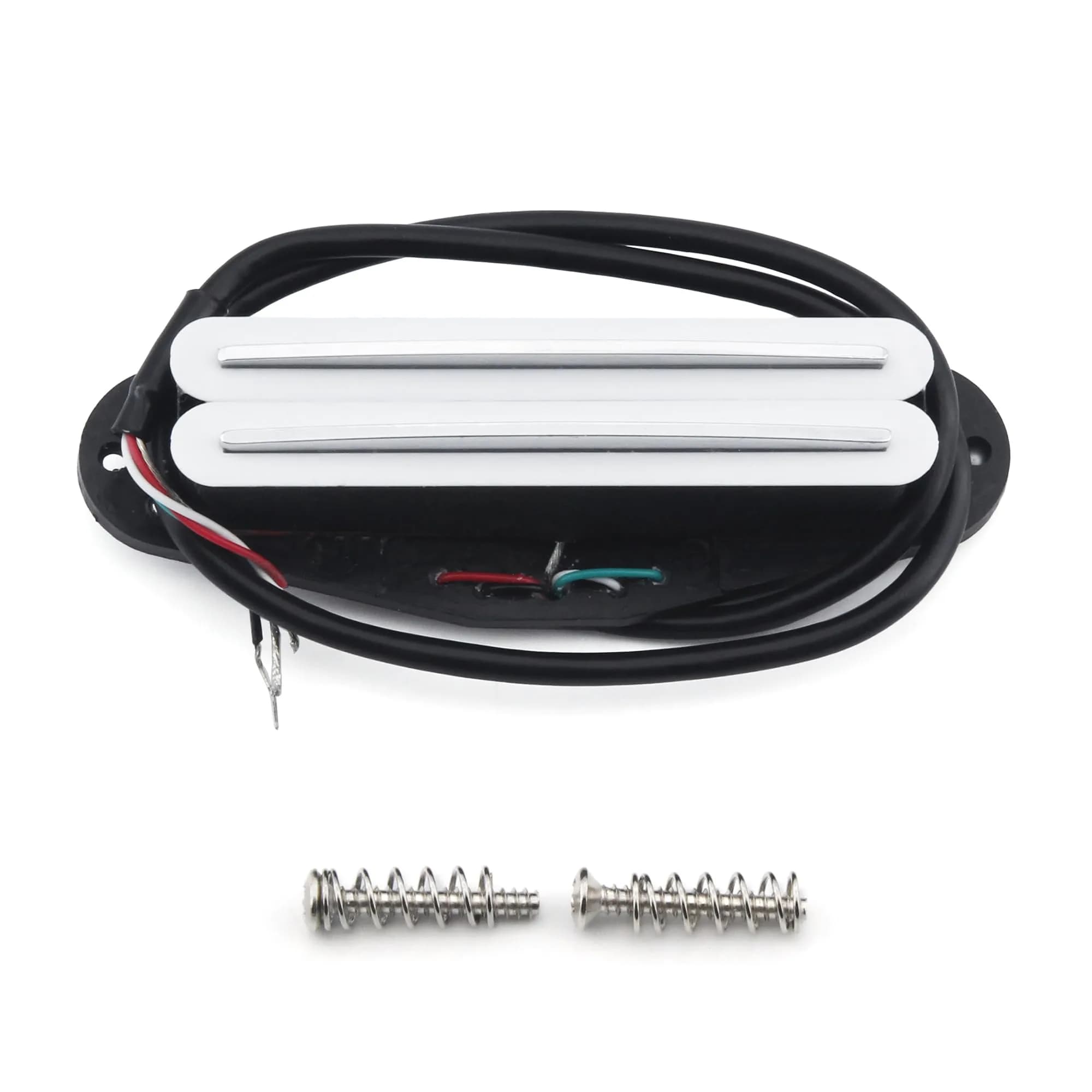 FLEOR Hot Dual Rail Humbucker Single-Coil-Sized Guitar Humbucker Pickup 12-13K | Low Noise, Easy Install, White — White, 12-13K