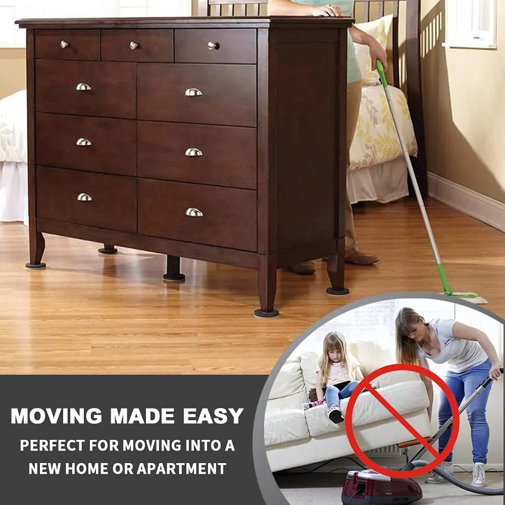 COVERCORNER Felt Furniture Sliders for Hardwood Floors 16 PCS, 3 1/2" (8.89 cm) | Move Heavy Furniture Easily - view 6