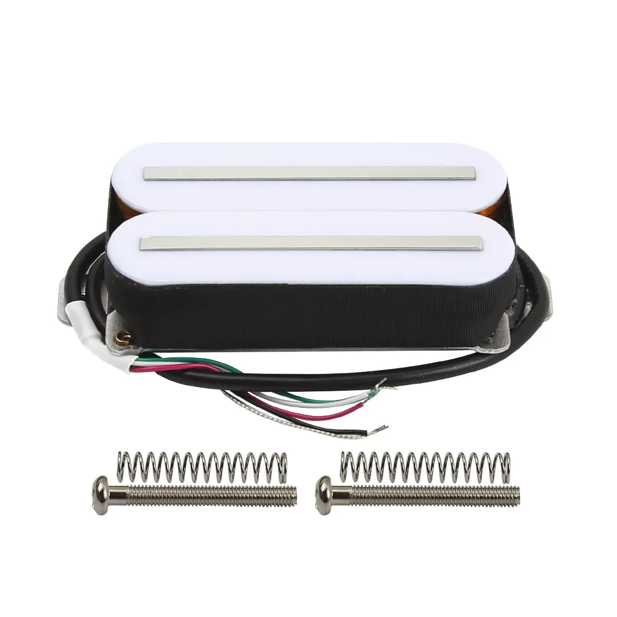 FLEOR High Output Bridge Humbucker Pickup, Black | Fully Wax Potted for Noise-Free Performance — White, 7-8K