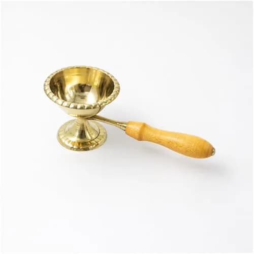 Spillbox Brass Kapoor | Karpoor Diya Deepam Burner for Dhoop Puja | 14.1 cm | Golden thumbnail 3