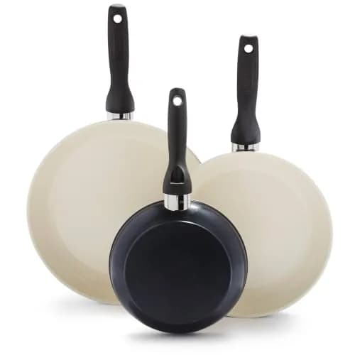 GreenPan Rio 7" 9.5" and 11" Frying Pan Skillet Set | PFAS-Free Ceramic Nonstick, Black thumbnail 1