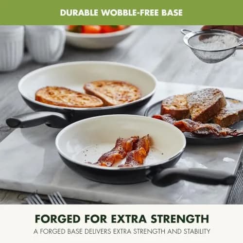GreenPan Rio 7" 9.5" and 11" Frying Pan Skillet Set | PFAS-Free Ceramic Nonstick, Black thumbnail 4