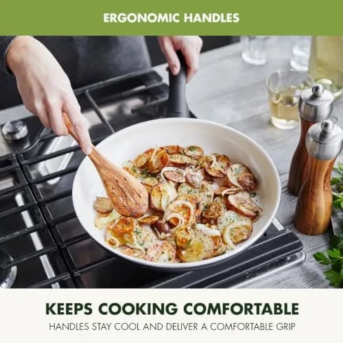 GreenPan Rio 7" 9.5" and 11" Frying Pan Skillet Set | PFAS-Free Ceramic Nonstick, Black thumbnail 5