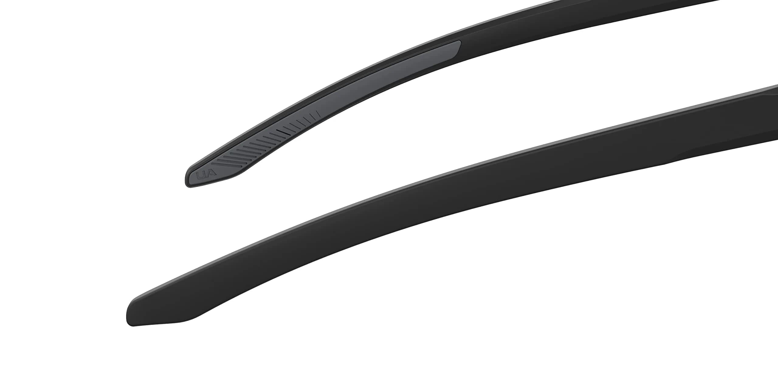 Under Armour UA Hustle Rectangular Sunglasses | Shiny Black Frame, Tuned Blue-Green Lenses, 58mm Lens Width - view 4