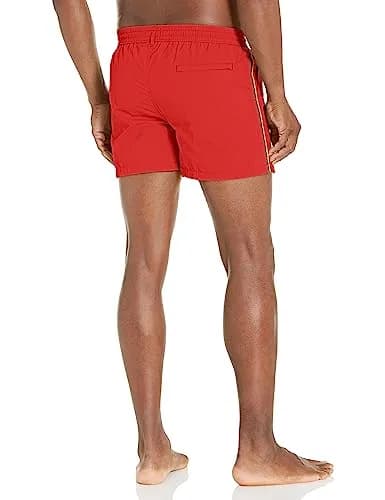 Paul Smith Signature Stripe Swim Trunks, Red, Medium | Lightweight, Recycled Polyester, Mid Rise thumbnail 2