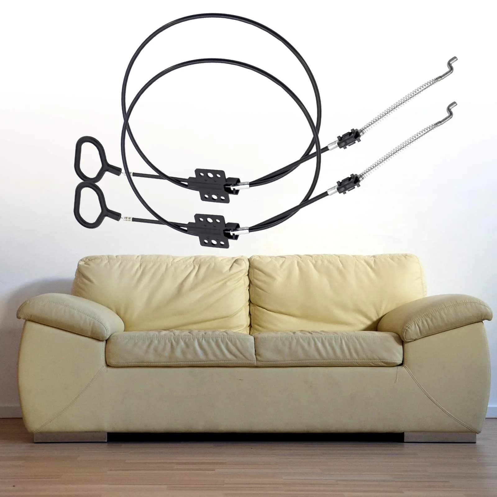 Nonley Sofa Recliner Cables 43 Inch Aluminum Alloy with D-Ring Pull Handle (4-Pack, Black) | Universal Fit for Most Recliners - view 6