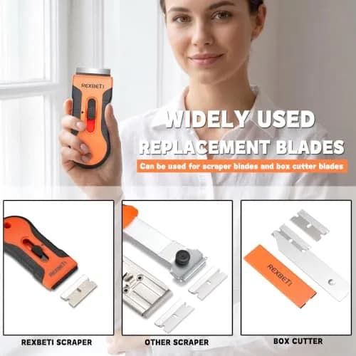 REXBETI 1400-Pack Single Edge Razor Blades | Heavy-Duty Steel for Industrial & Household Use thumbnail 4