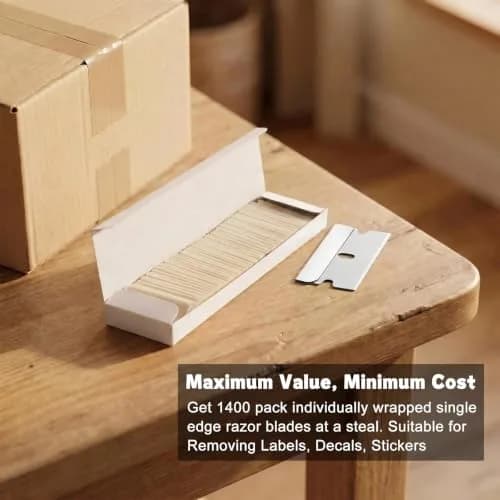 REXBETI 1400-Pack Single Edge Razor Blades | Heavy-Duty Steel for Industrial & Household Use thumbnail 5