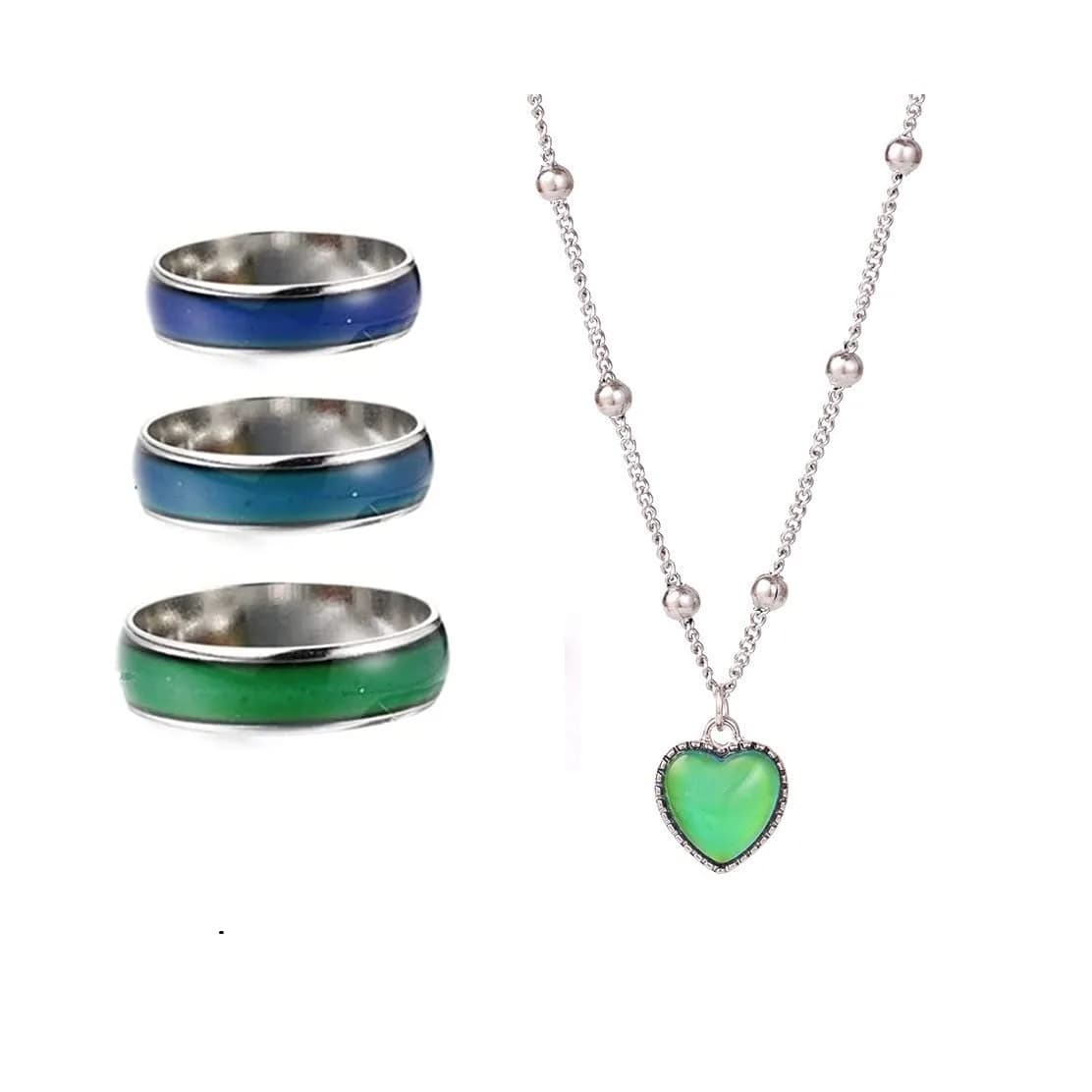 Yocoyee Color Change Love Heart Pendant Necklace 1.4cm x 1.4cm | Temperature-Sensitive Heart Jewelry for Women