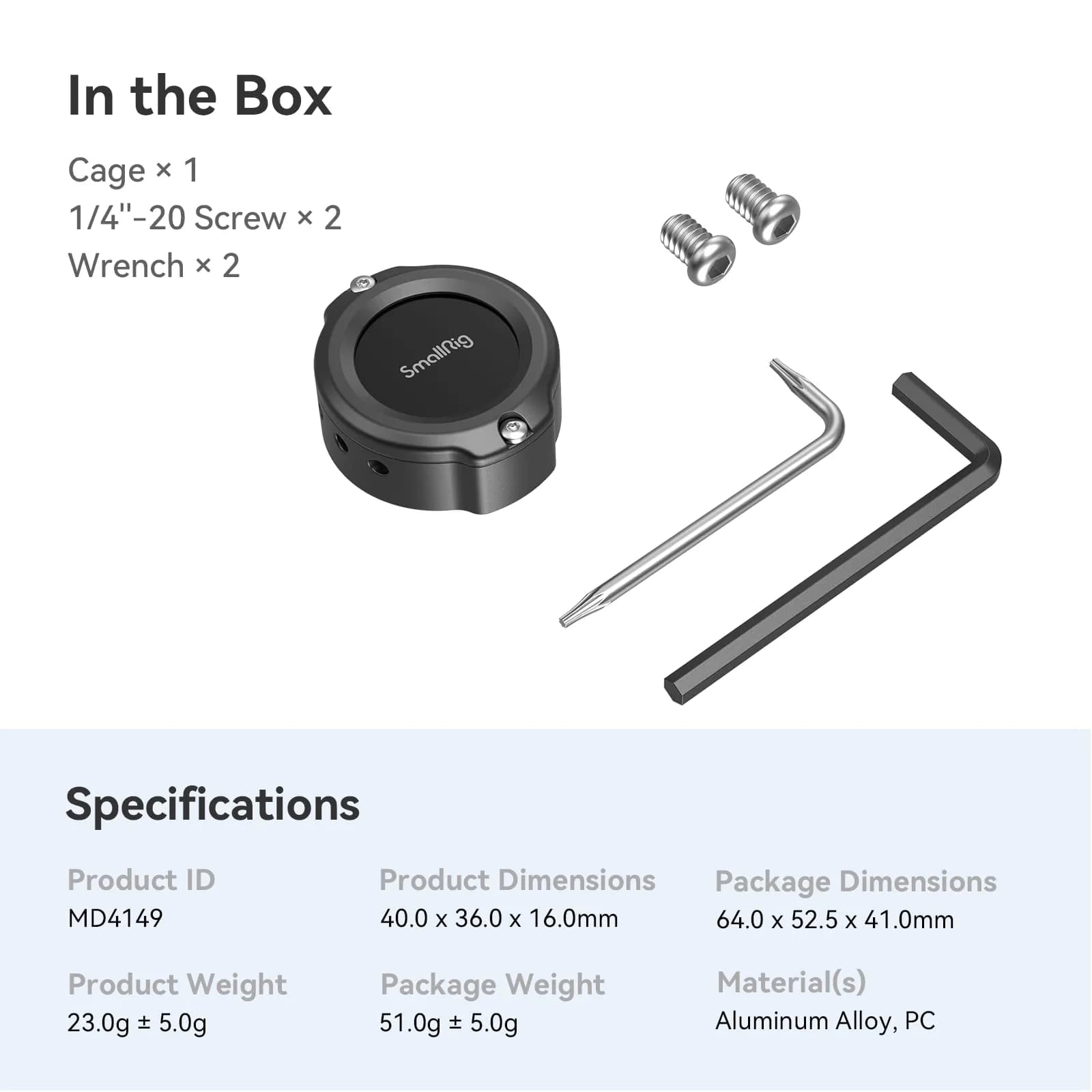 SMALLRIG Cage for AirTag MD4149 with Dual 1/4"-20 Screw | Secure Camera Tracking Mount - view 6