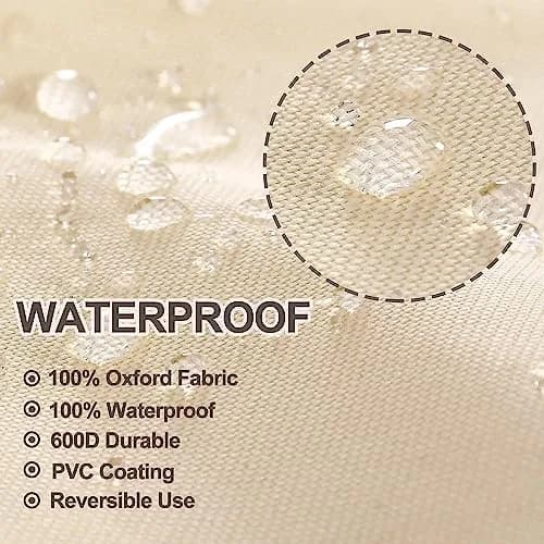 YHINGG 63" x 28" x (32-24)" Beige 600D Oxford Swing Cover | All-Weather Outdoor Furniture Protection thumbnail 4