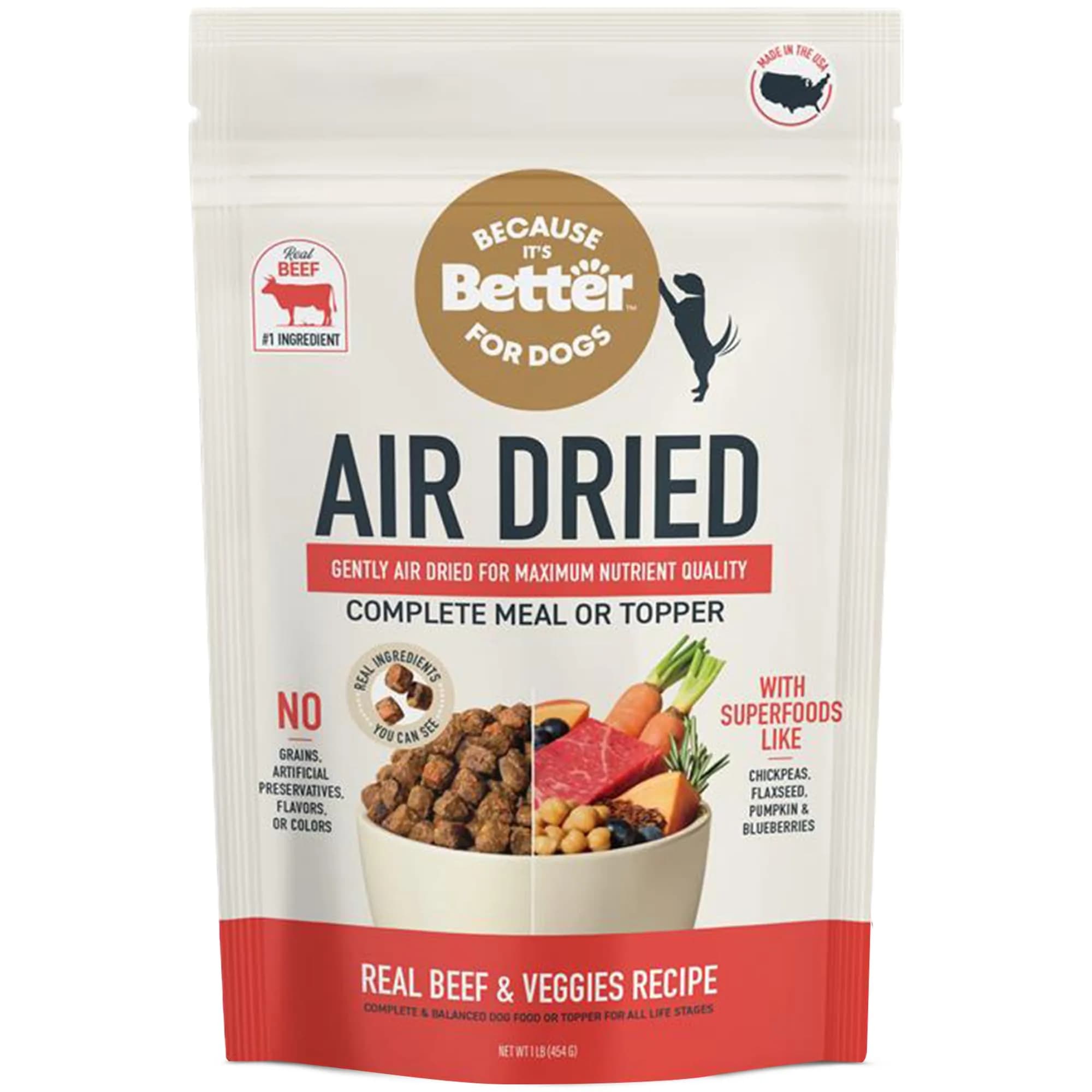 Because it's Better Semi Moist Prime Beef Dog Food 16 oz | Slow Baked & Air Dried for Natural Nutrition