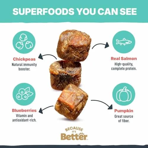 Because It's Better Air-Dried Dog Food, Salmon & Veggies, 1 lb | Supports Healthy Skin & Coat thumbnail 3