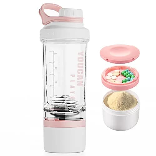 youcanplato 21oz Protein Shaker Bottle with Powder Storage & BPA Free Tritan | Gym Sport Water Bottle thumbnail 1