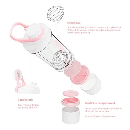 youcanplato 21oz Protein Shaker Bottle with Powder Storage & BPA Free Tritan | Gym Sport Water Bottle thumbnail 2