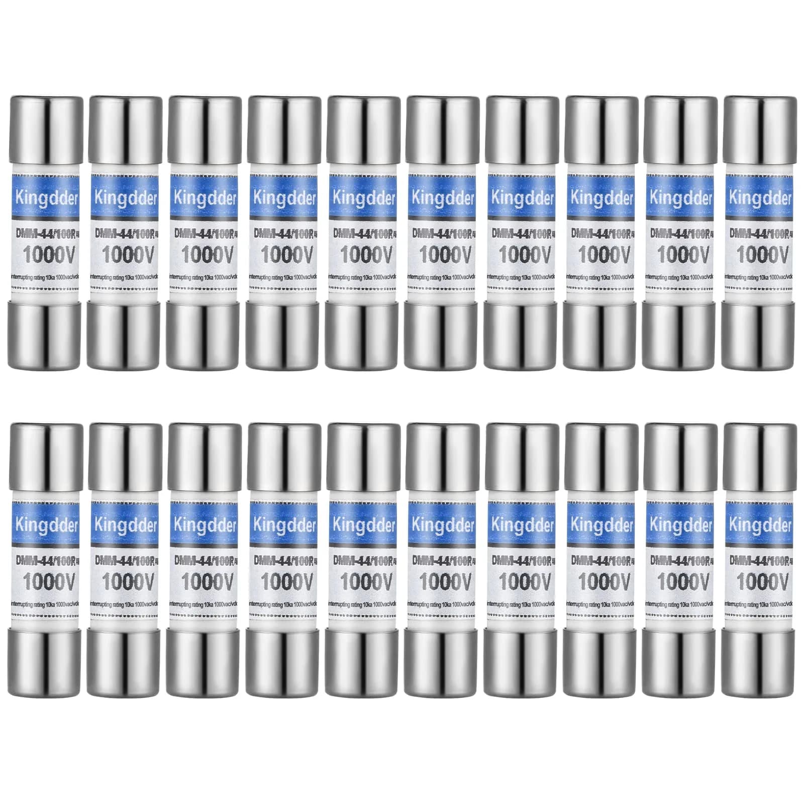 Kingdder Digital Multimeter Fuse DMM-44/100 440MA 1000V Fast Acting Replacement Fuse 10 x 35 mm (20 Pcs) - main product image