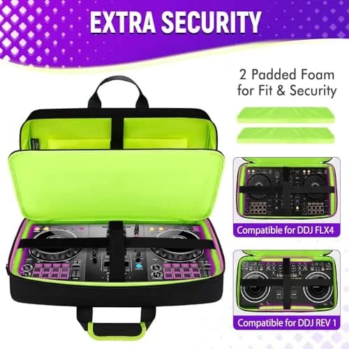 SNIGJAT DJ Controller Case for DDJ FLX4/400/REV1 with Laptop Compartment, 53.98cm x 30cm x 6.35cm (21.5"x11.8"x2.5") thumbnail 3