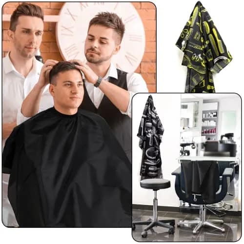 FEBSNOW 3Pcs Professional Barber Salon Hair Cutting Cape for Adults 140cm x 117cm | Water-Repellent Polyester thumbnail 6