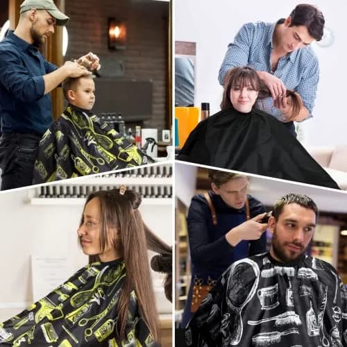 FEBSNOW 3Pcs Professional Barber Salon Hair Cutting Cape for Adults 140cm x 117cm | Water-Repellent Polyester thumbnail 7