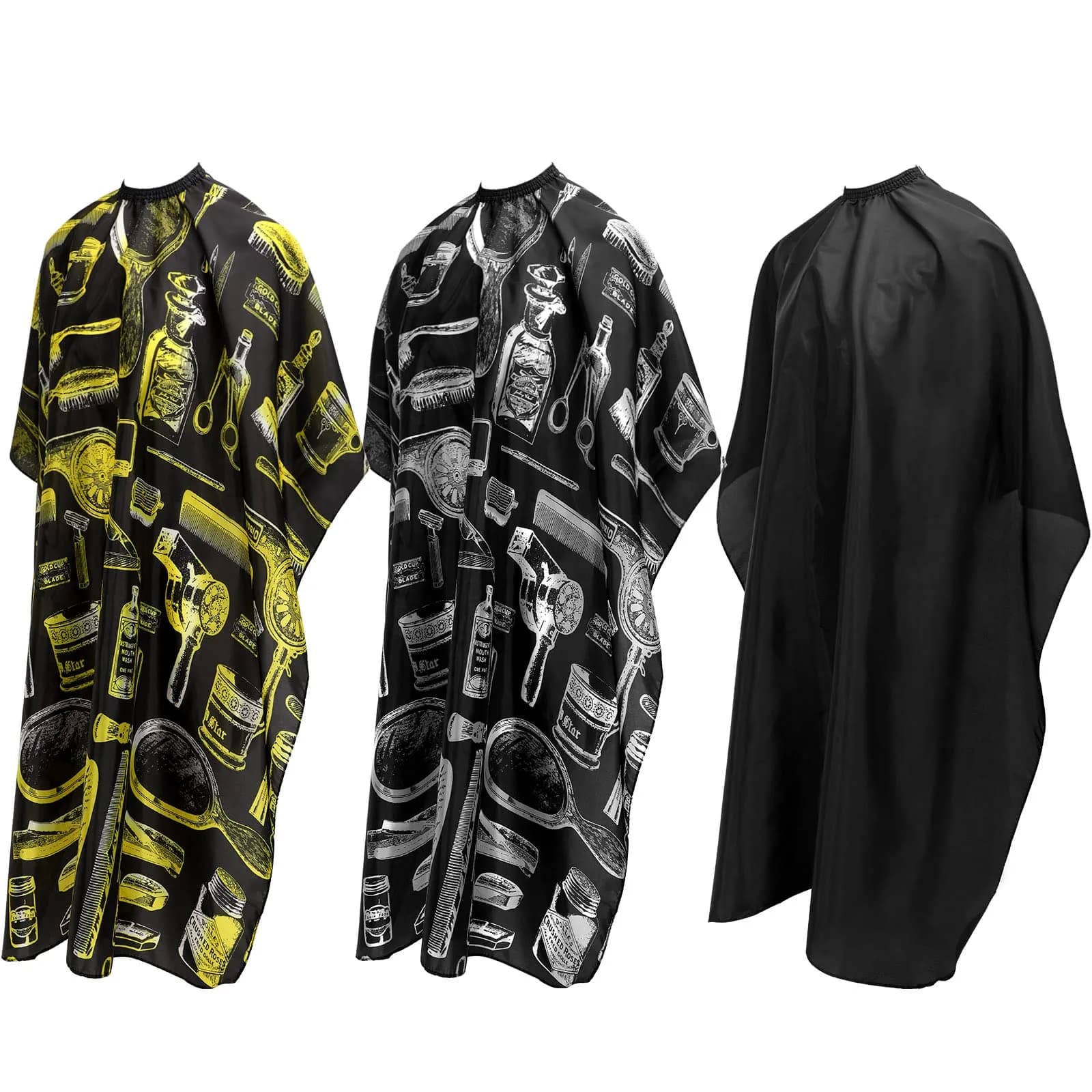 FEBSNOW 3Pcs Professional Barber Salon Hair Cutting Cape for Adults 140cm x 117cm | Water-Repellent Polyester - main product image