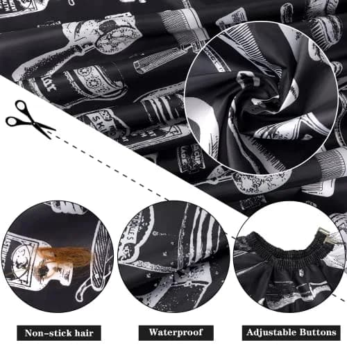 FEBSNOW 3Pcs Professional Barber Salon Hair Cutting Cape for Adults 140cm x 117cm | Water-Repellent Polyester thumbnail 3
